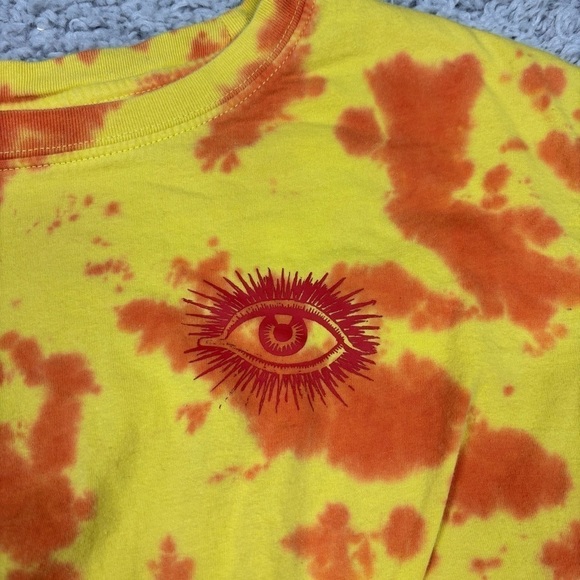 Empyre Shirt Womens Large Sloane Tie Dye Sunflowers Eye Crewneck Tie Front Skate - Picture 2 of 4